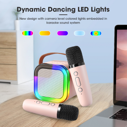 🎤 Mini Karaoke Machine for Kids – Portable Speaker with Wireless Microphones