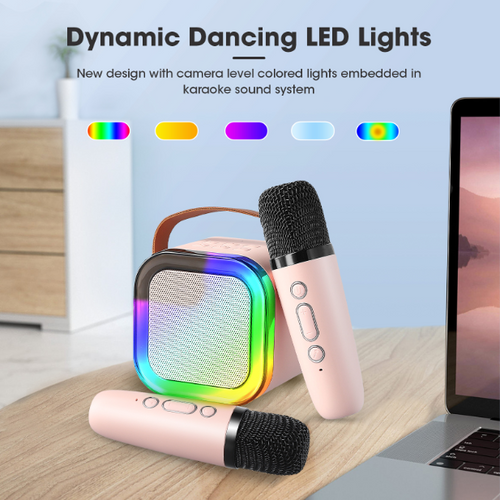 🎤 Mini Karaoke Machine for Kids – Portable Speaker with Wireless Microphones