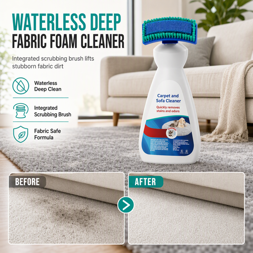 🧼 Waterless Fabric & Carpet Cleaner – Easy Spray & Wipe Cleaning for Sofas, Upholstery & Carpets