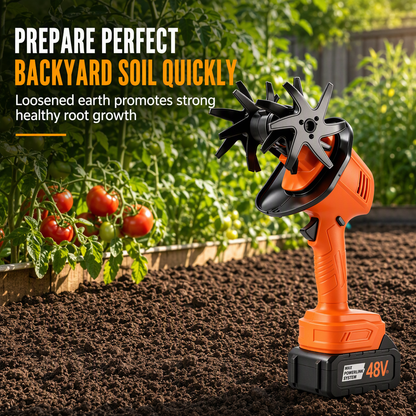 📢📢40% OFF !! ⏰Cordless Mini Tiller Cultivator – 21V Battery Power, Loosen Soil & Weed Your Garden Without the Cable 🏡