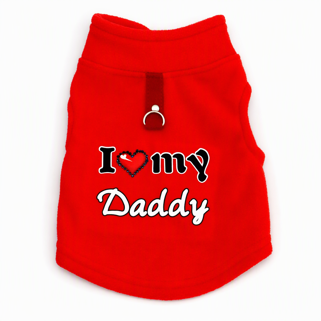📢📢50% OFF !! ⏰Warm Pet Sweater with Leash Ring – “Love Dad & Mum” Design, Keep Your Pup Cosy & Stylish on Winter Walks ❄️
