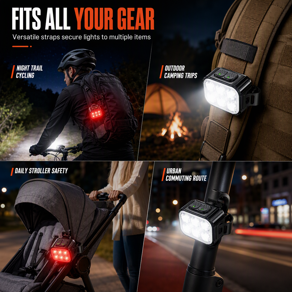 📢📢50% OFF !! ⏰ Bright Bicycle Light Front Headlight and Rear Taillight for Mountain Bike Night Riding Safety Warning Cycling Accessories