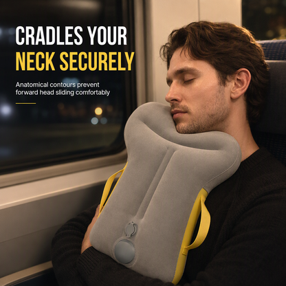 📢📢40% OFF !! ⏰Portable Inflatable Travel Pillow Foldable Upright Face Down Sleeping Pillow for Airplane Car Camping and Office Naps