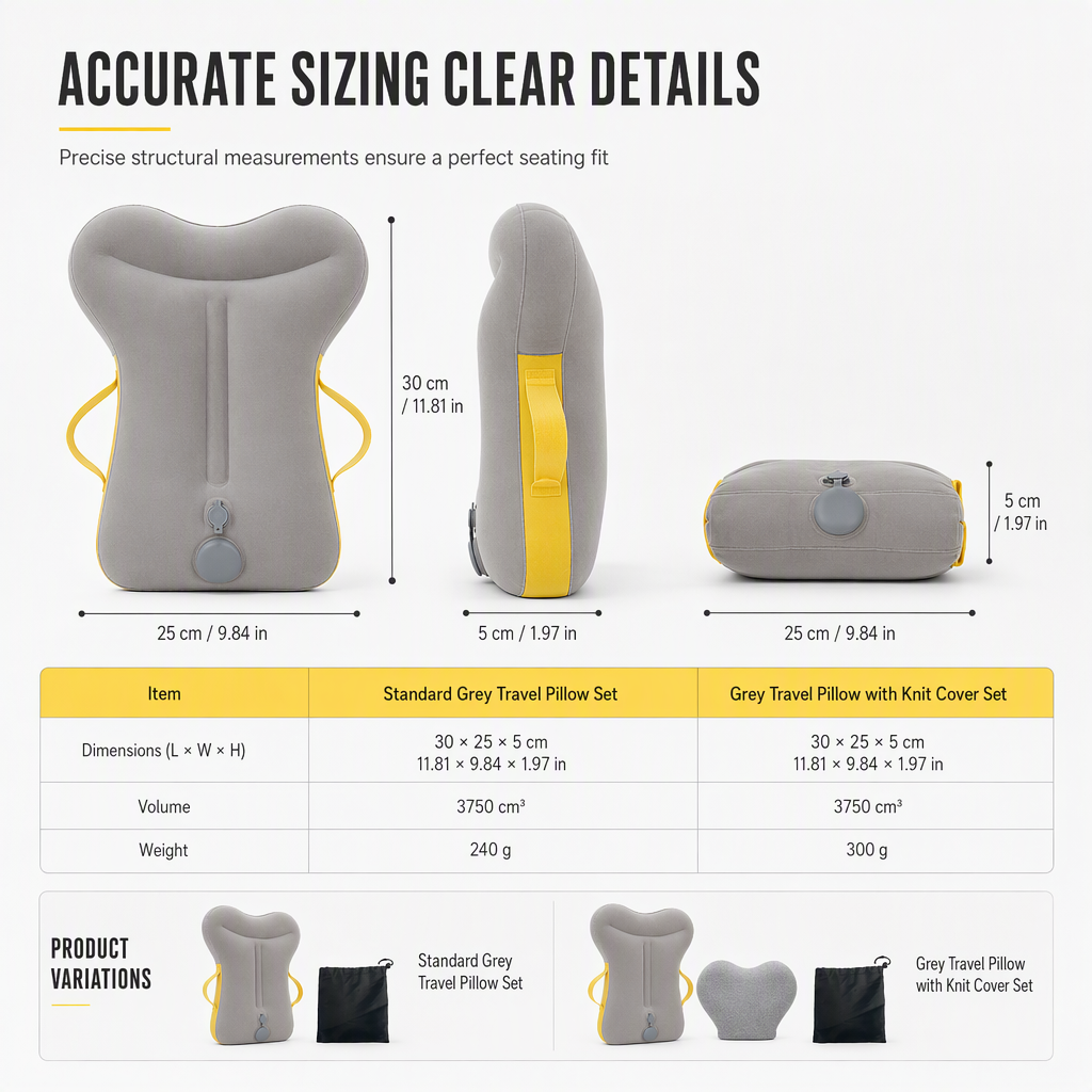 📢📢40% OFF !! ⏰Portable Inflatable Travel Pillow Foldable Upright Face Down Sleeping Pillow for Airplane Car Camping and Office Naps