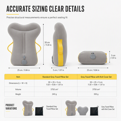 📢📢40% OFF !! ⏰Portable Inflatable Travel Pillow Foldable Upright Face Down Sleeping Pillow for Airplane Car Camping and Office Naps