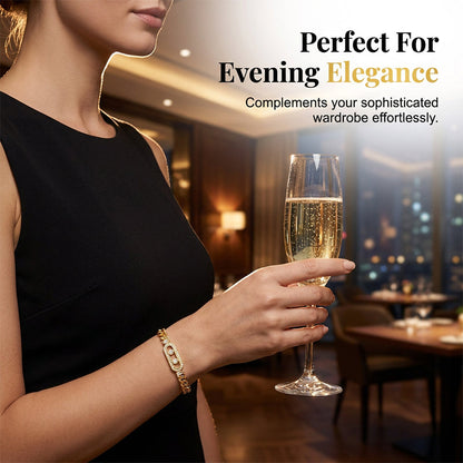 ✨ Women's Gold-Tone Cubic Zirconia Chain Bracelet