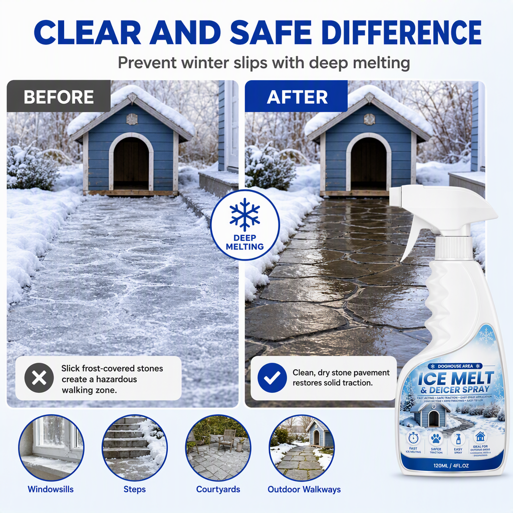 🐾 Fast Pet-Safe Outdoor De-Icing & Snow Melting Spray