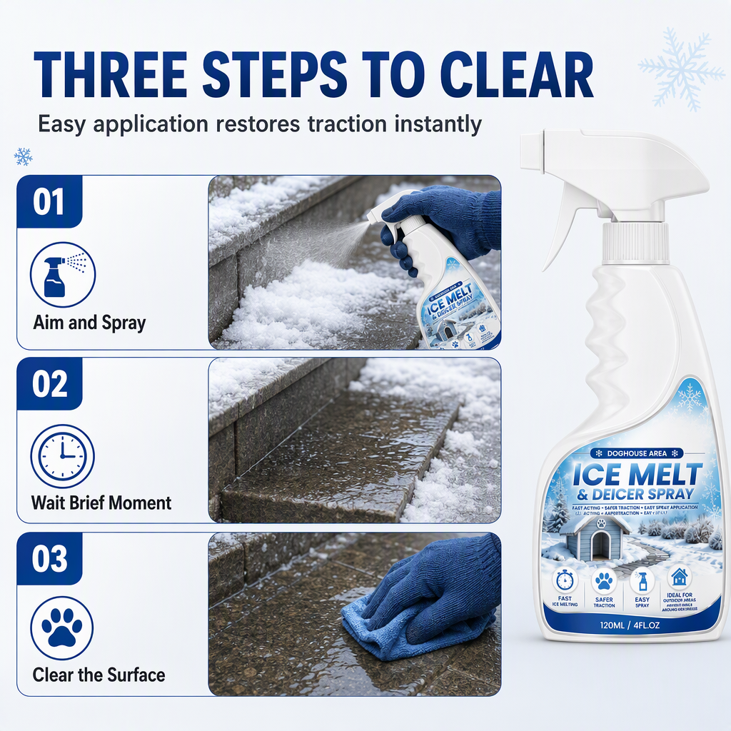 🐾 Fast Pet-Safe Outdoor De-Icing & Snow Melting Spray