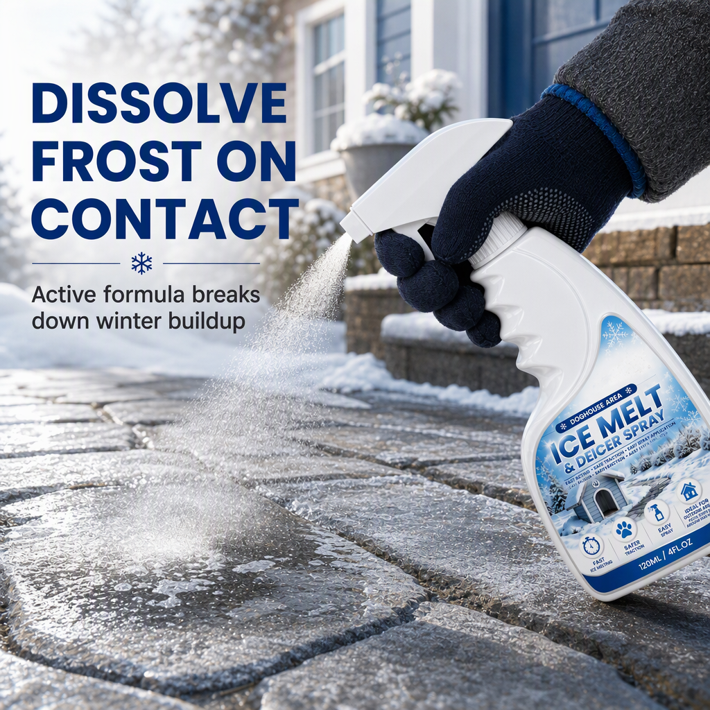 ❄️🐾 50% OFF! Outdoor De-Icing & Snow Melting Spray – pet-safe, dissolves frost on contact. Clear steps, walkways & patios fast! 🛡️✅