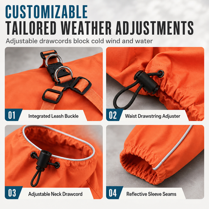 ⏳🔥LIMITED-TIME 50% OFF! ⏰Reflective Waterproof Dog Raincoat with Leash Hole🐶🌧️