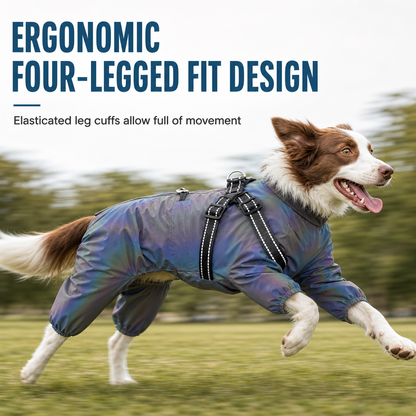 ⏳🔥LIMITED-TIME 50% OFF! ⏰Reflective Waterproof Dog Raincoat with Leash Hole🐶🌧️