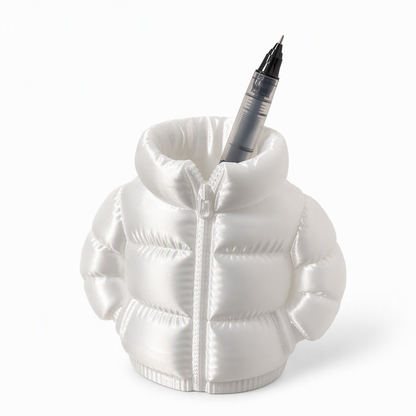 3D Printed Puffer Pen Holder Novelty Abstract Desktop Pencil Cup and Stationery Organizer for Students