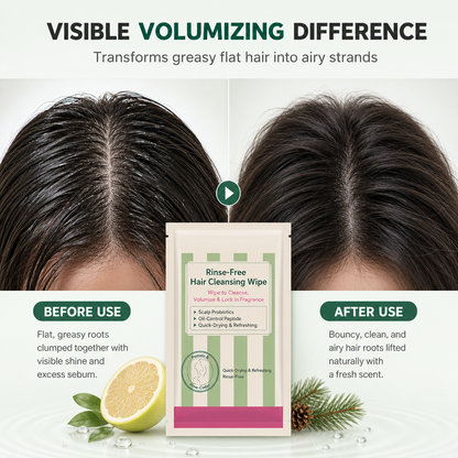 Rinse-Free Hair Cleansing Wipes for Waterless Hair Washing