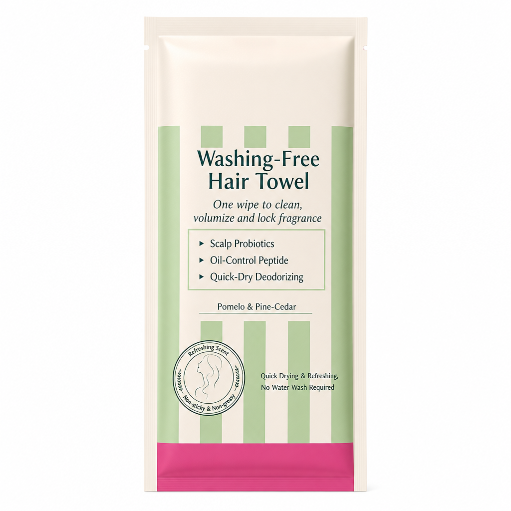 Rinse-Free Hair Cleansing Wipes for Waterless Hair Washing