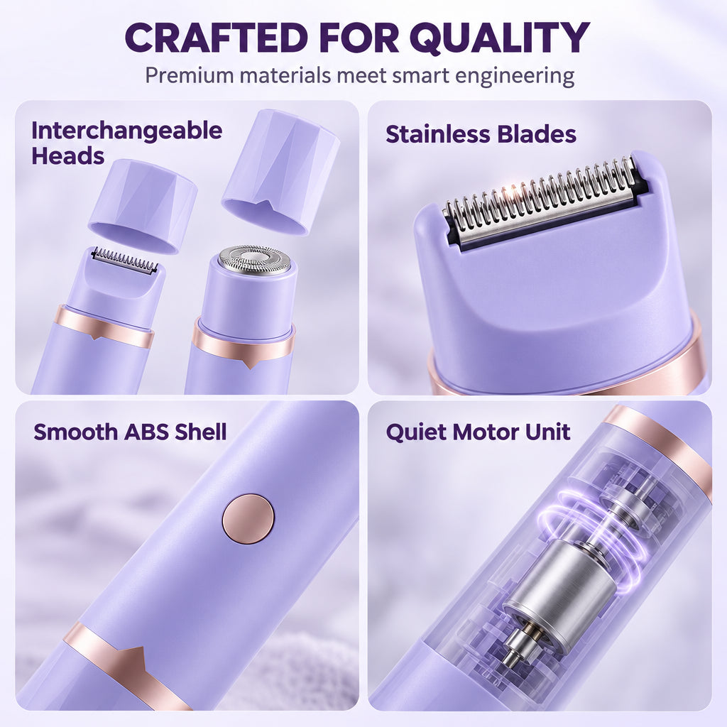🌸 Portable Women's Dual-Head Electric Shaver & Hair Trimmer ✨